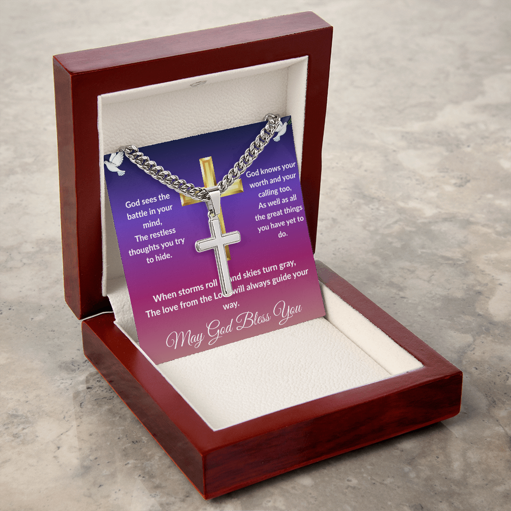 Spiritual Motivation - Cross Cuban Link Chain ShineOn Fulfillment