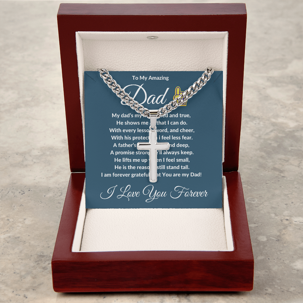 To My Amazing Dad - Custom Cross Cuban Link Chain ShineOn Fulfillment