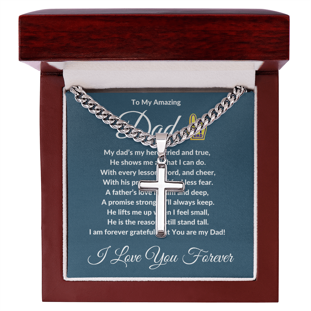 To My Amazing Dad - Custom Cross Cuban Link Chain ShineOn Fulfillment