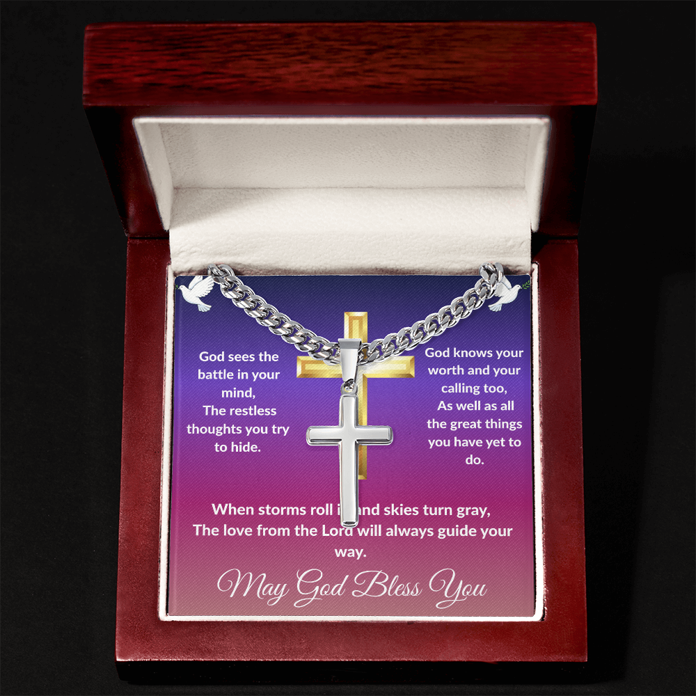 Spiritual Motivation - Cross Cuban Link Chain ShineOn Fulfillment
