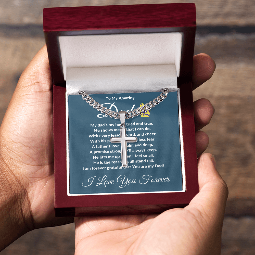 To My Amazing Dad - Custom Cross Cuban Link Chain ShineOn Fulfillment