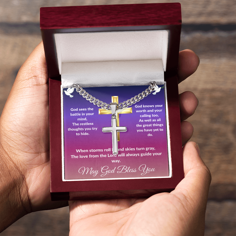 Spiritual Motivation - Cross Cuban Link Chain ShineOn Fulfillment