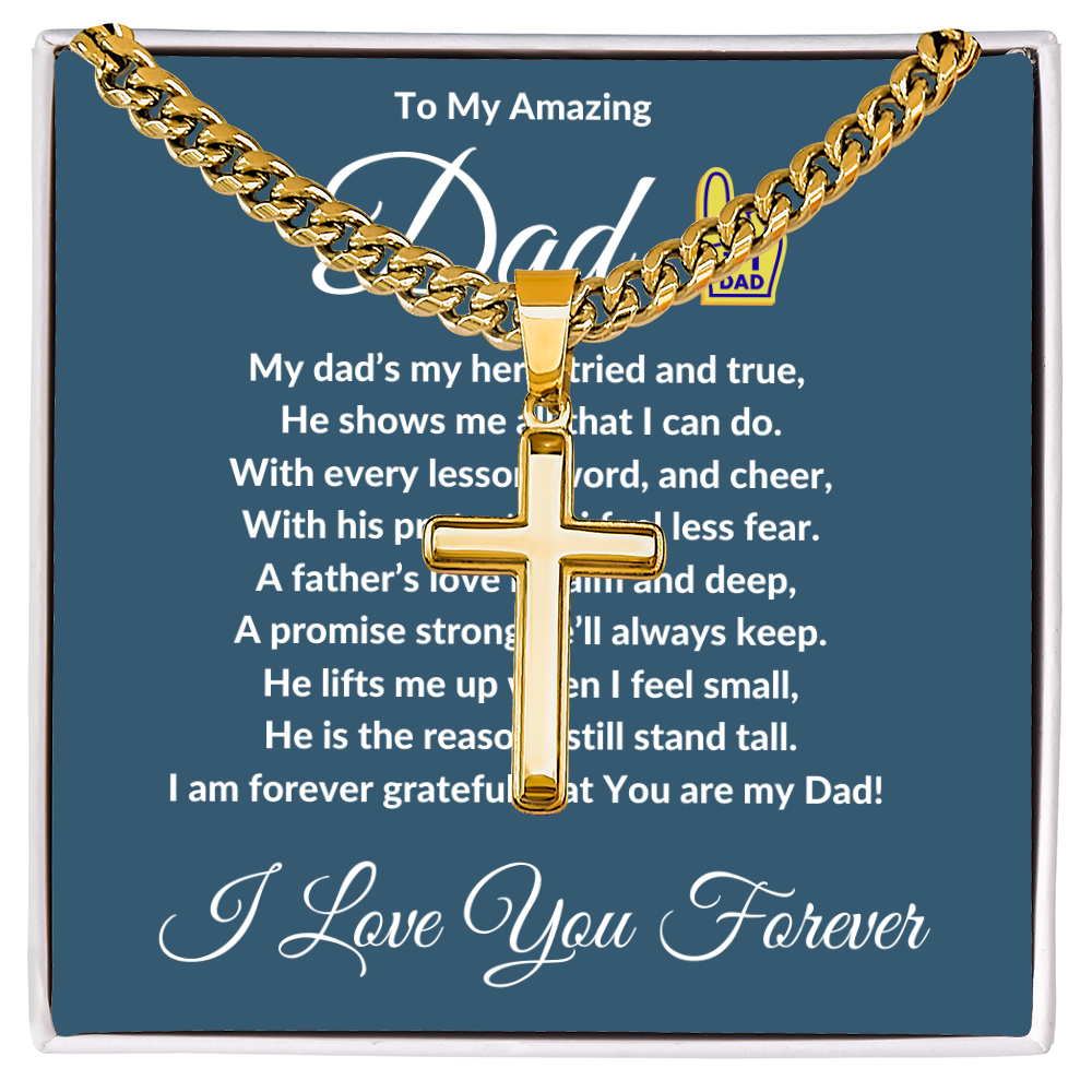 To My Amazing Dad - Custom Cross Cuban Link Chain ShineOn Fulfillment