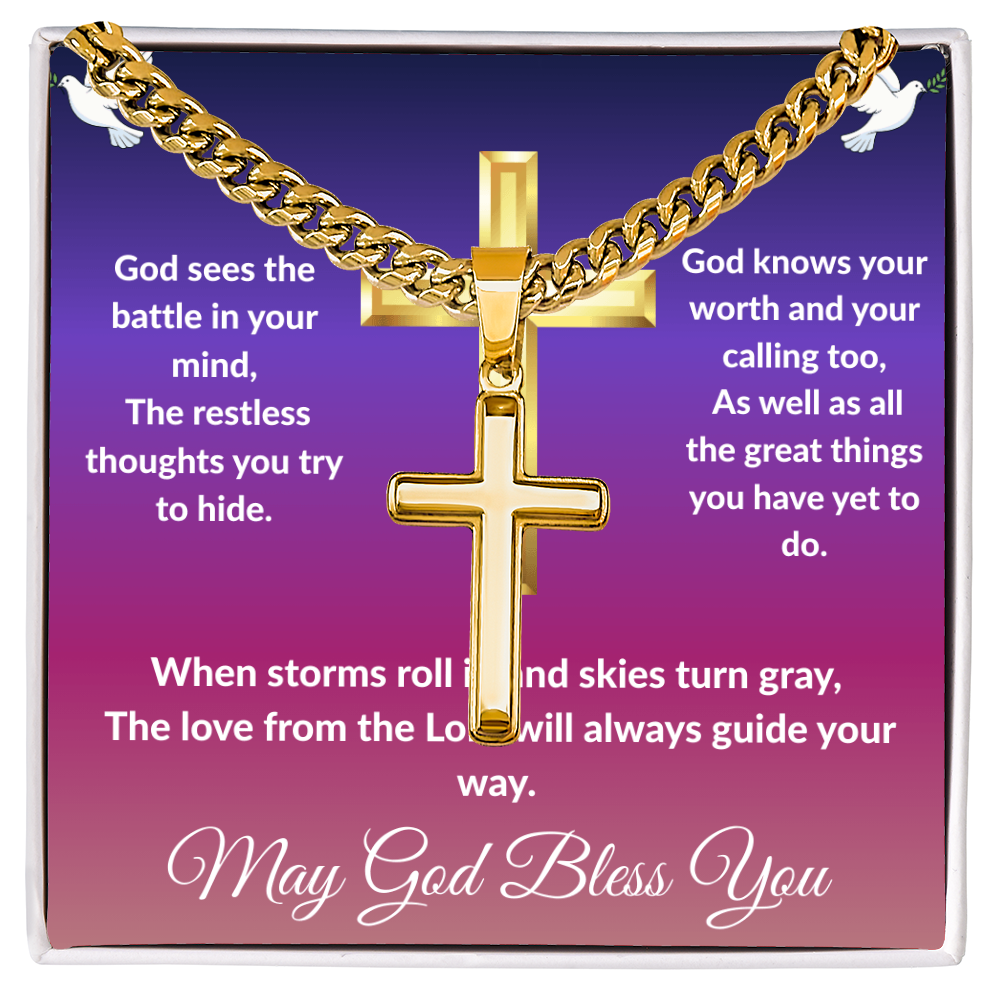 Spiritual Motivation - Cross Cuban Link Chain ShineOn Fulfillment