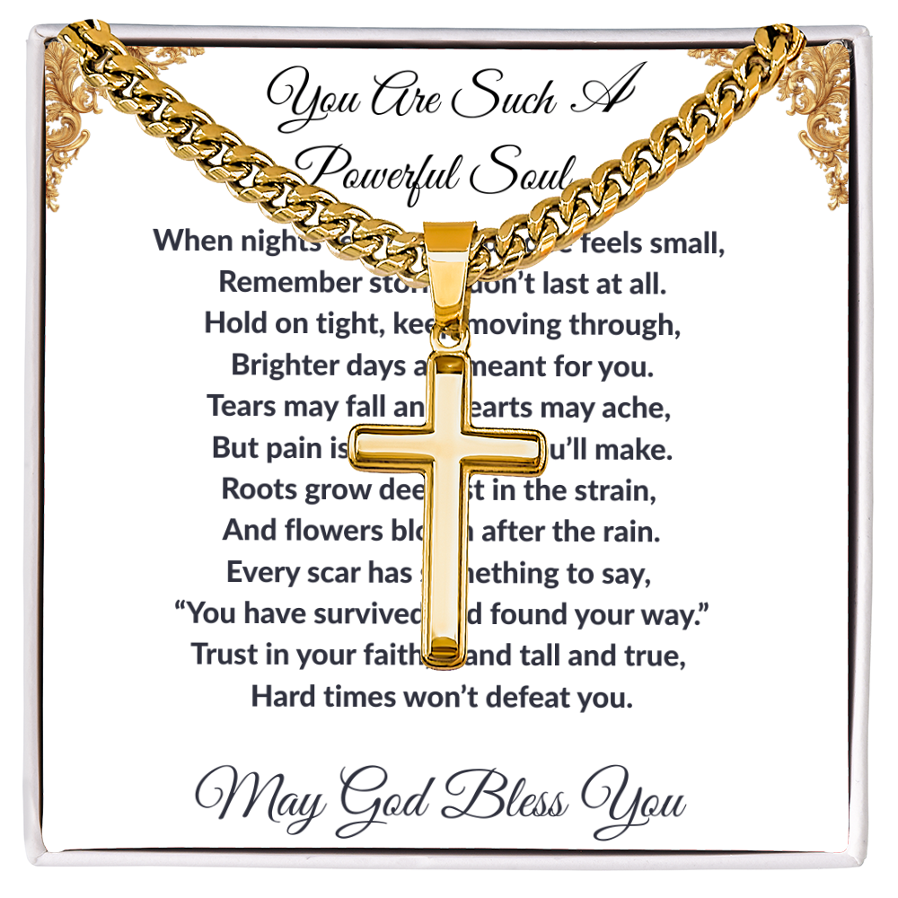 Spiritual Motivation- Cross Cuban Link Chain ShineOn Fulfillment