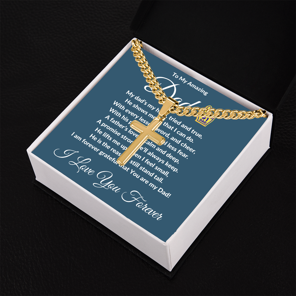 To My Amazing Dad - Custom Cross Cuban Link Chain ShineOn Fulfillment