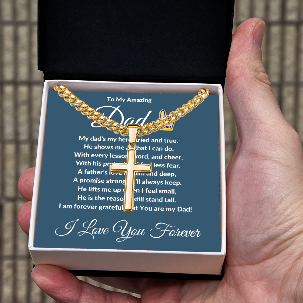 To My Amazing Dad - Custom Cross Cuban Link Chain ShineOn Fulfillment