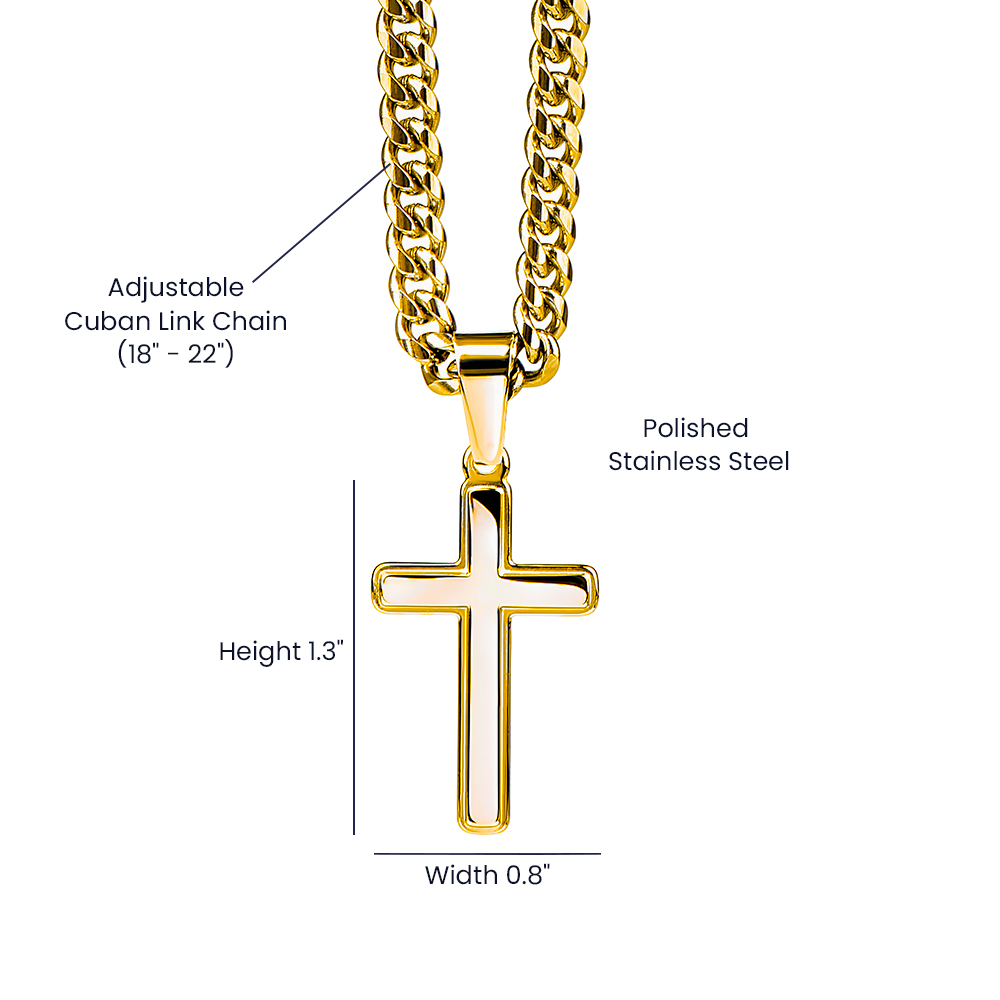 To My Amazing Brother -Artisan Cross With Cuban Link Chain ShineOn Fulfillment
