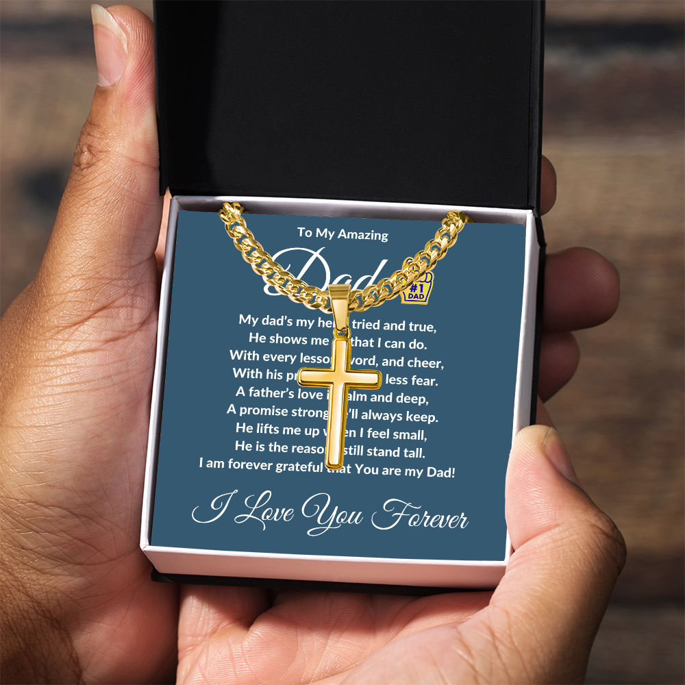 To My Amazing Dad - Custom Cross Cuban Link Chain ShineOn Fulfillment