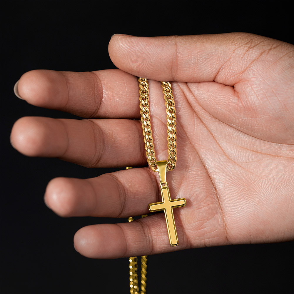 To My Amazing Brother -Artisan Cross With Cuban Link Chain ShineOn Fulfillment