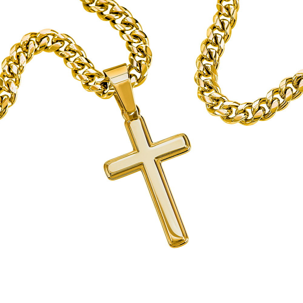 Powerful Motivation Message - Artisan Cross With Cuban Link Chain ShineOn Fulfillment