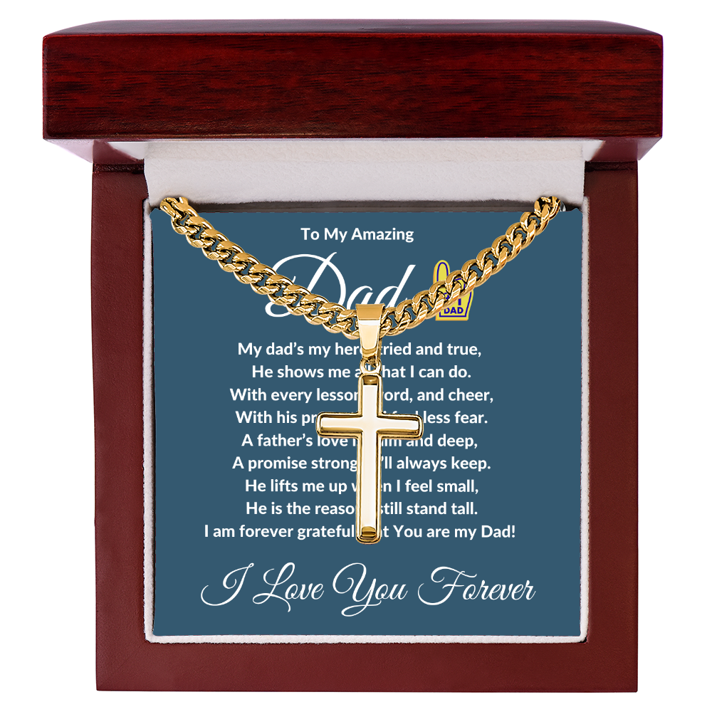 To My Amazing Dad - Custom Cross Cuban Link Chain ShineOn Fulfillment
