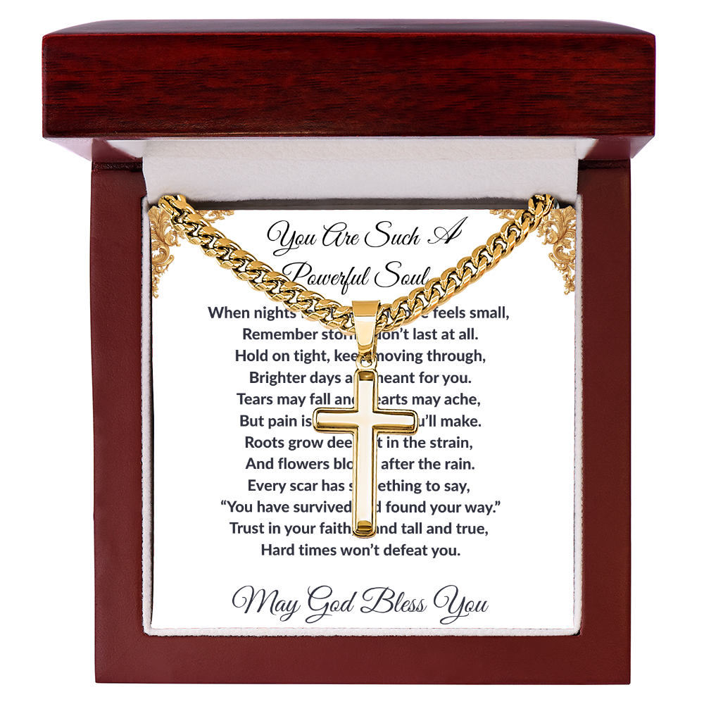 Spiritual Motivation- Cross Cuban Link Chain ShineOn Fulfillment