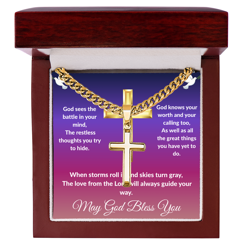 Spiritual Motivation - Cross Cuban Link Chain ShineOn Fulfillment