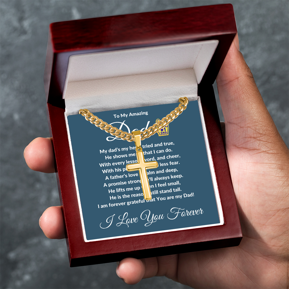 To My Amazing Dad - Custom Cross Cuban Link Chain ShineOn Fulfillment