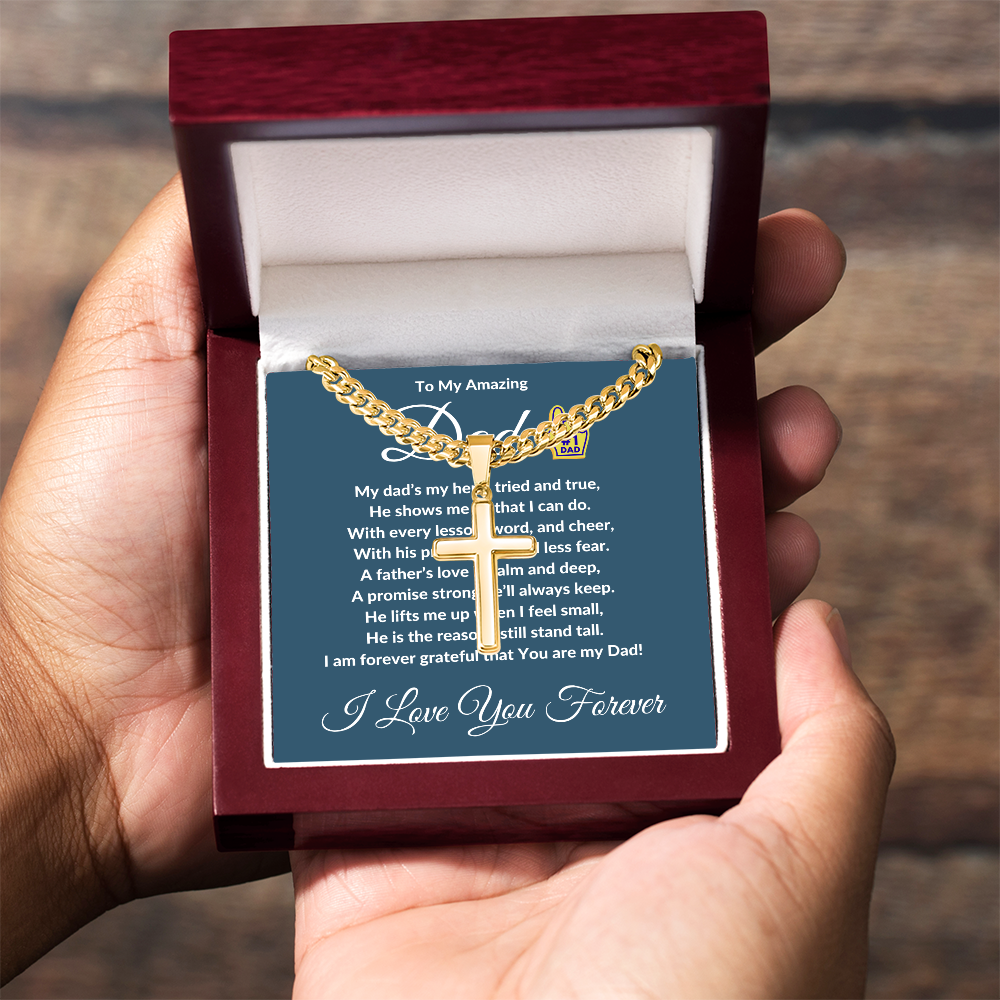 To My Amazing Dad - Custom Cross Cuban Link Chain ShineOn Fulfillment