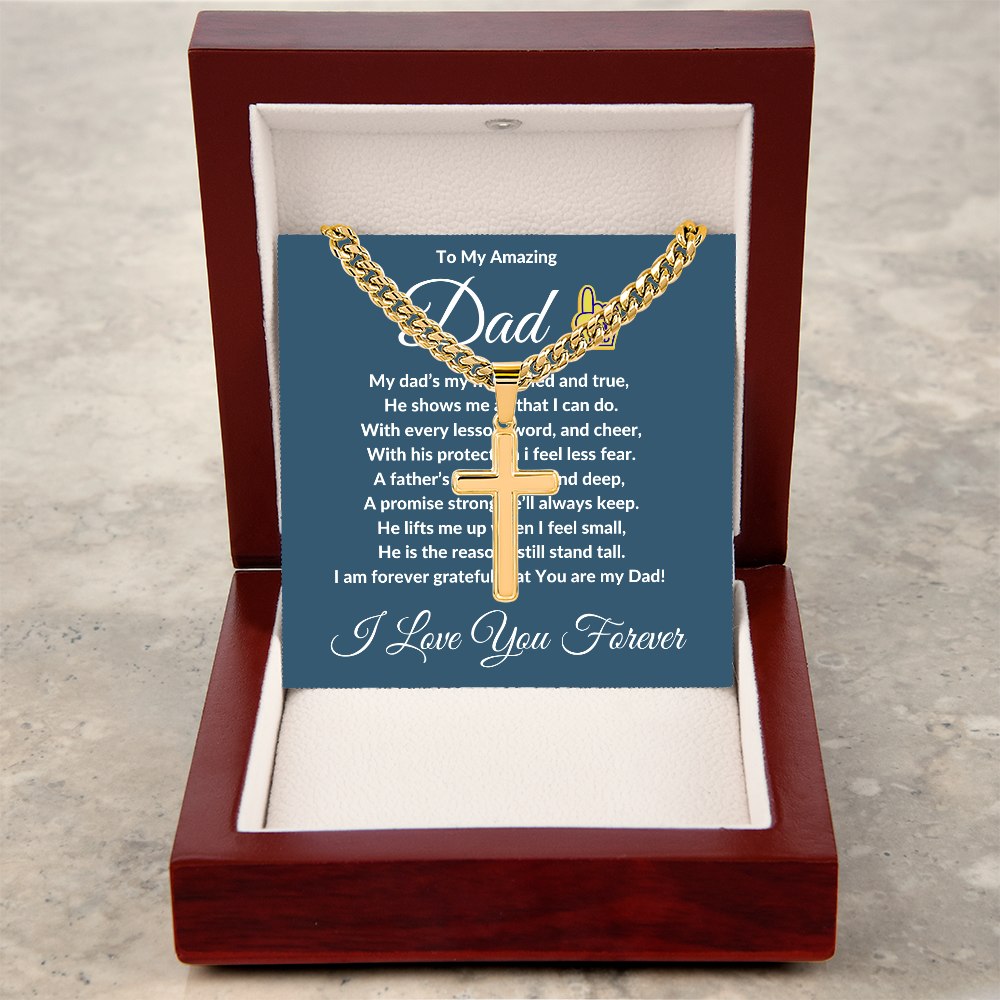 To My Amazing Dad - Custom Cross Cuban Link Chain ShineOn Fulfillment