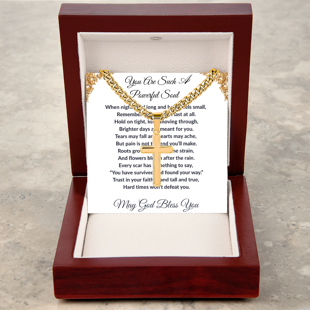 Spiritual Motivation- Cross Cuban Link Chain ShineOn Fulfillment