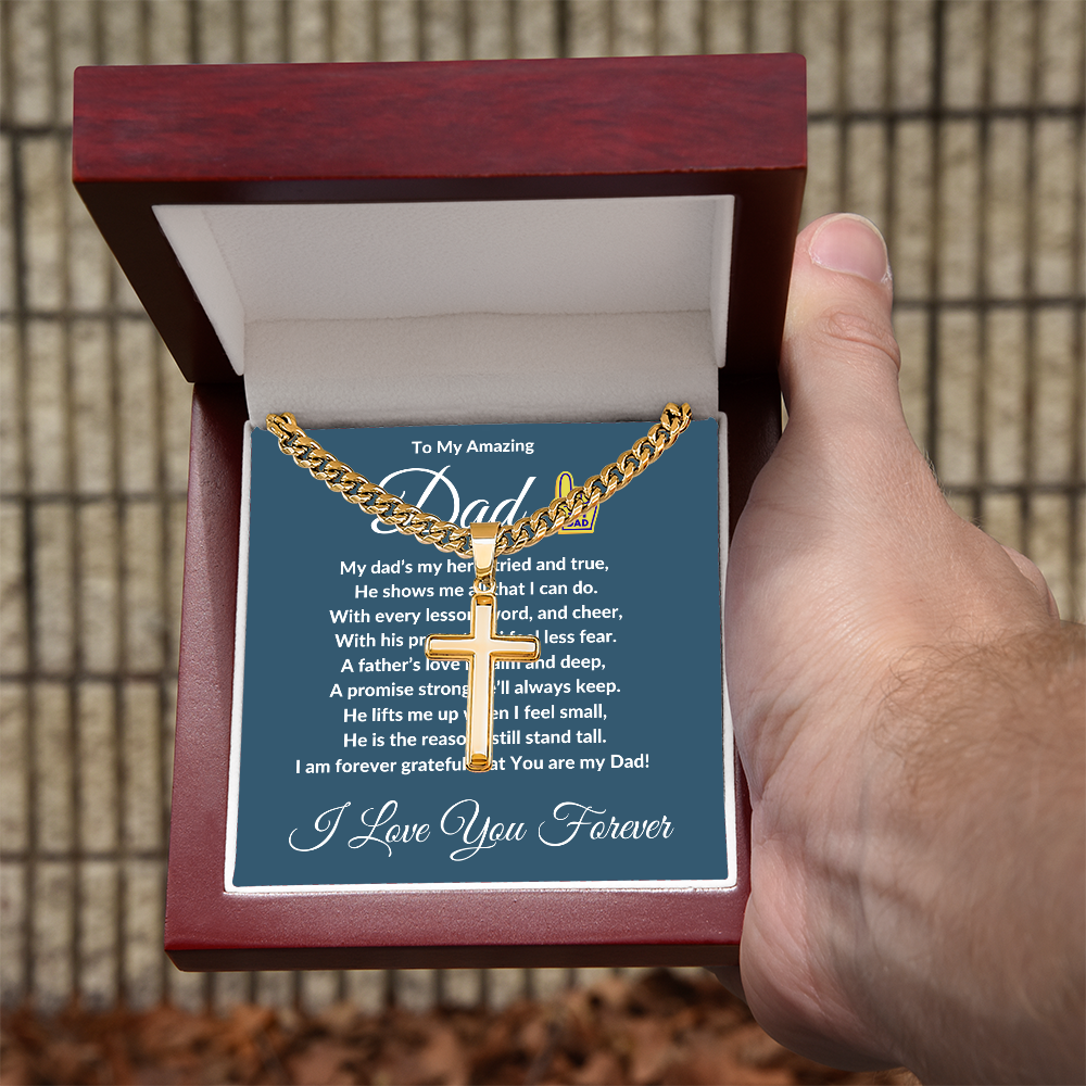 To My Amazing Dad - Custom Cross Cuban Link Chain ShineOn Fulfillment