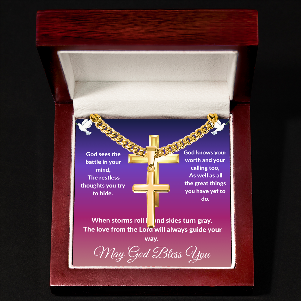 Spiritual Motivation - Cross Cuban Link Chain ShineOn Fulfillment