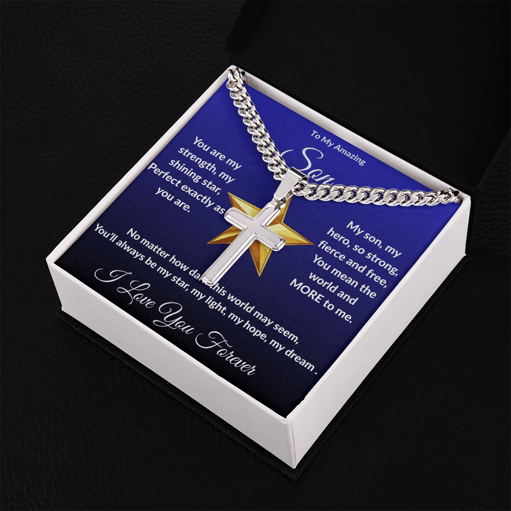 To My Amazing Son - Custom Cross Cuban Link Chain ShineOn Fulfillment