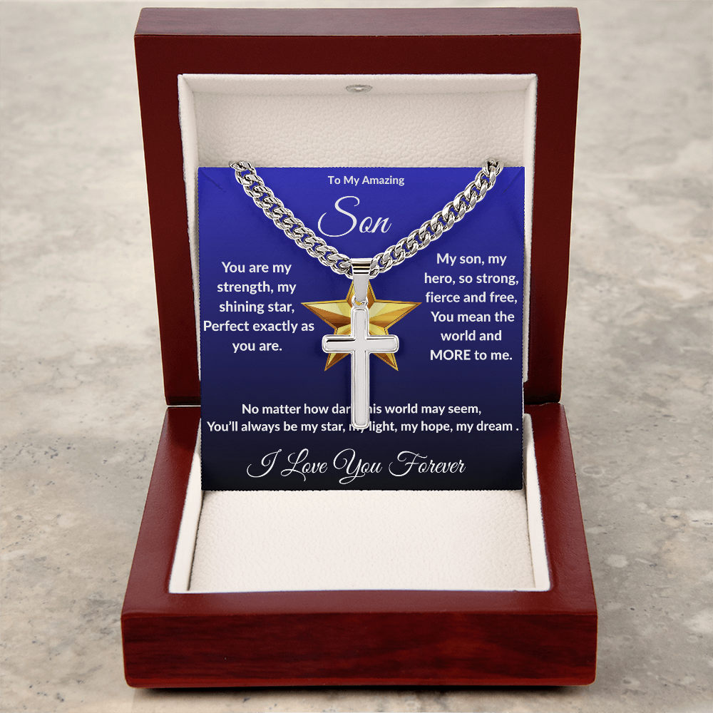 To My Amazing Son - Custom Cross Cuban Link Chain ShineOn Fulfillment