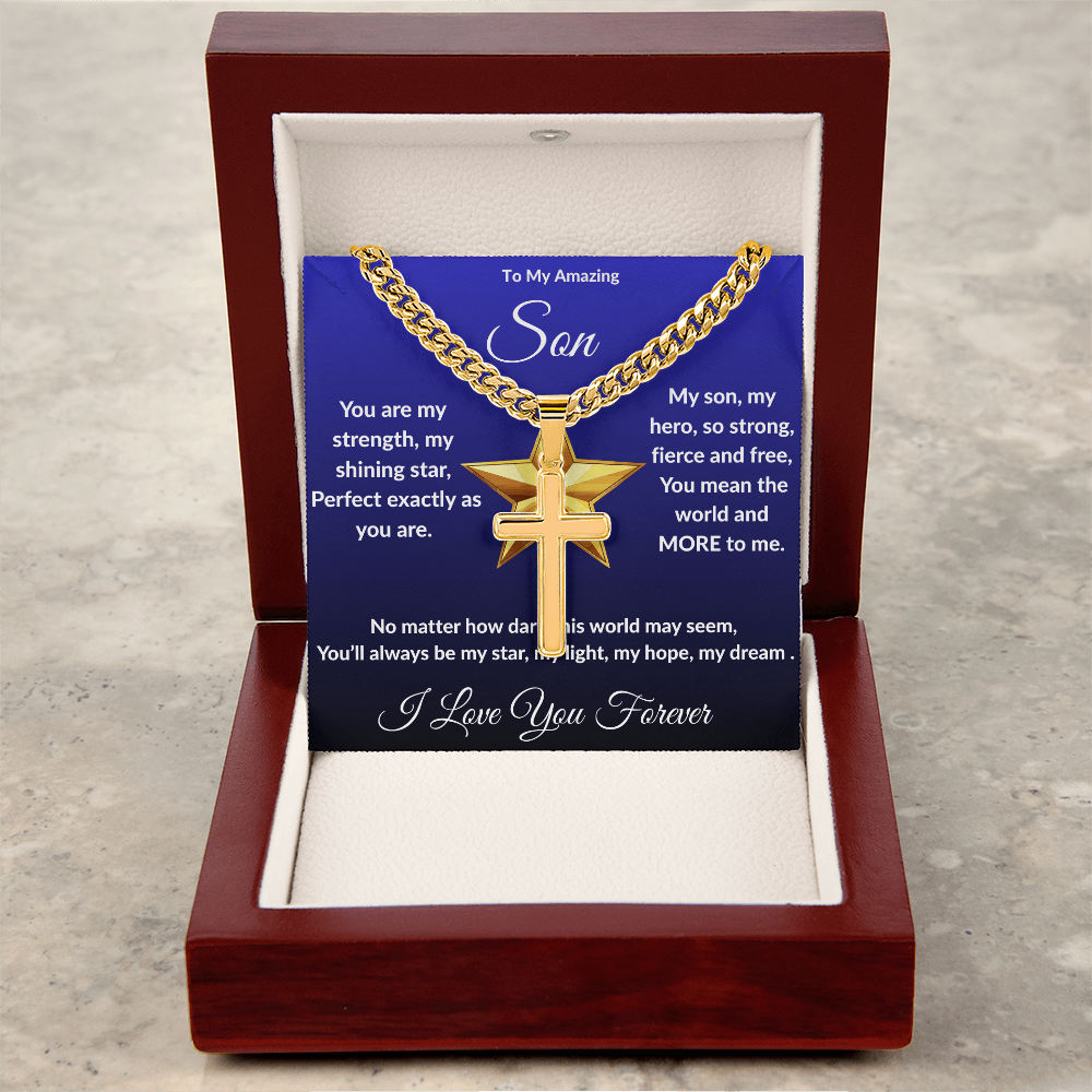 To My Amazing Son - Custom Cross Cuban Link Chain ShineOn Fulfillment