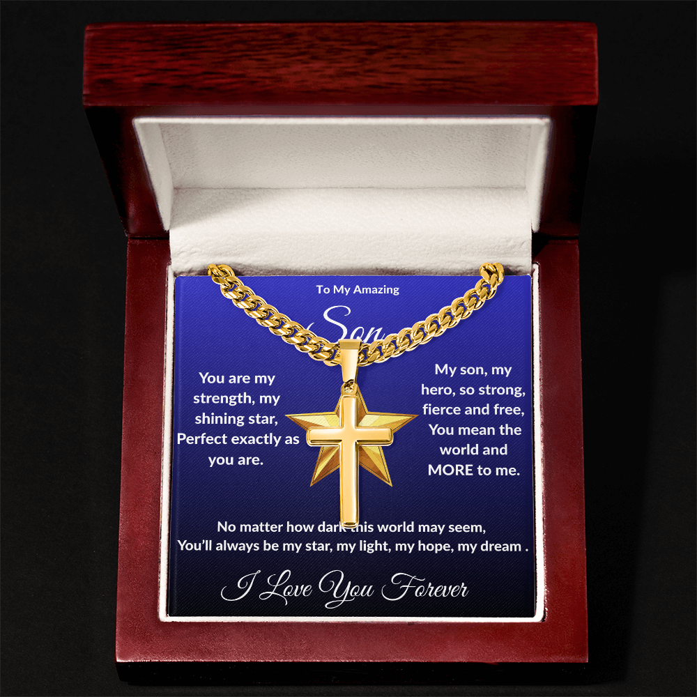To My Amazing Son - Custom Cross Cuban Link Chain ShineOn Fulfillment