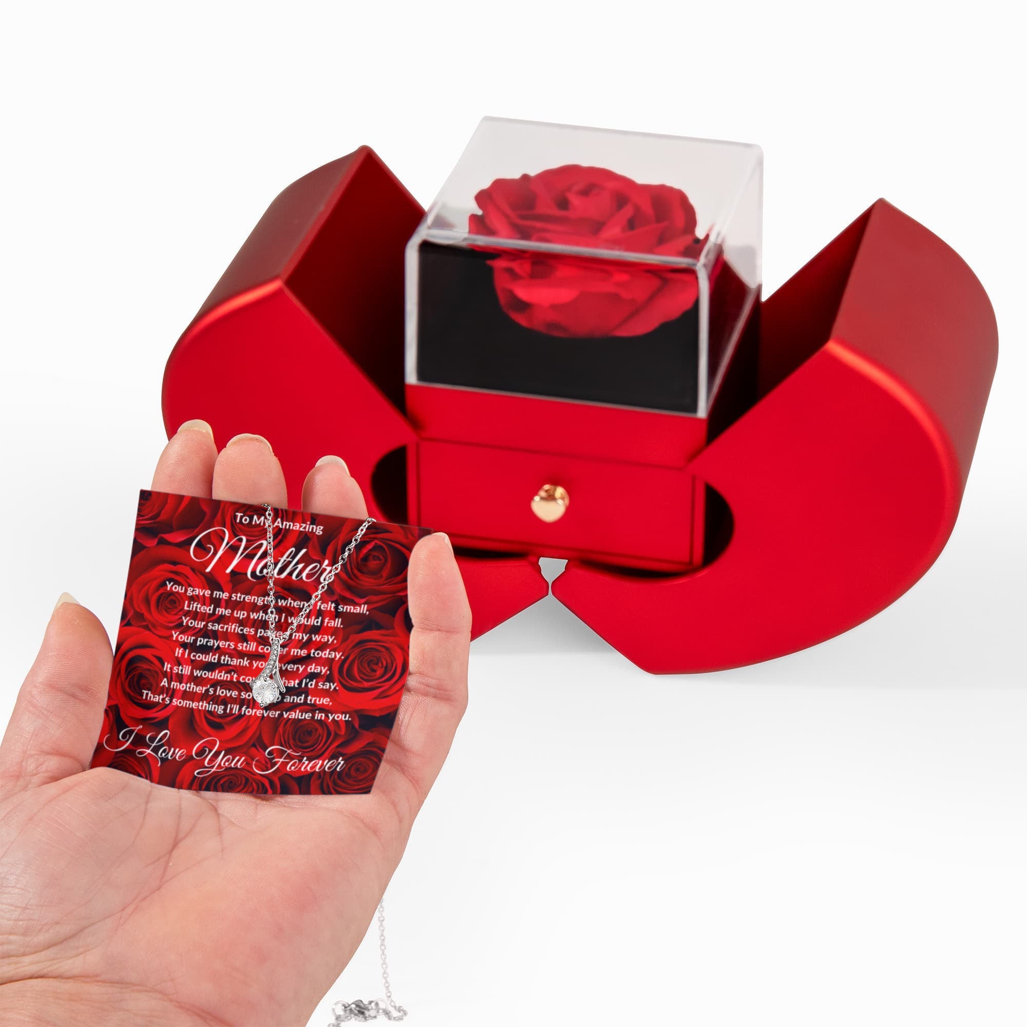 "To My Amazing Mother" Beautiful Diamond Cut Necklace (Rose Gift Box) ShineOn Fulfillment